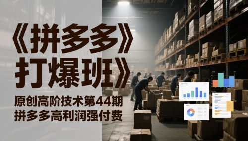《拼多多打爆班》原创高阶技术第44期，拼多多高利润强付费-创客聚集地