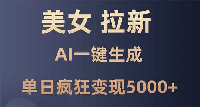 美女暴力拉新，通过AI一键生成，单日疯狂变现5000+，纯小白一学就会！-创客聚集地