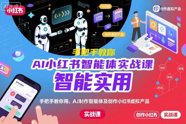 AI小红书智能体实战课，手把手教你用AI制作智能体及创作小红书虚拟产品，提效+内容商业化-创客聚集地