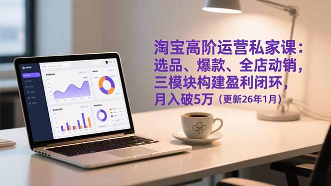 淘宝高阶运营私家课：选品、爆款、全店动销，三模块构建盈利闭环，月入破5万(更新26年1月-创客聚集地