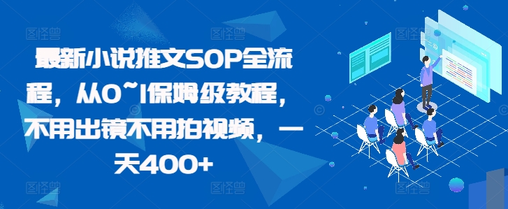 最新小说推文SOP全流程，从0~1保姆级教程，不用出镜不用拍视频，一天400+-创客聚集地