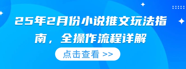 25年2月份小说推文玩法指南，全操作流程详解-创客聚集地