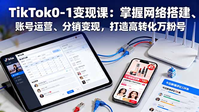 TikTok0-1变现课：掌握网络搭建、账号运营、分销变现，打造高转化万粉号-创客聚集地