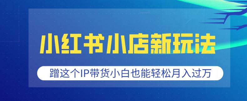 小红书小店新玩法，蹭这个IP带货，小白也能轻松月入过W【揭秘】-创客聚集地