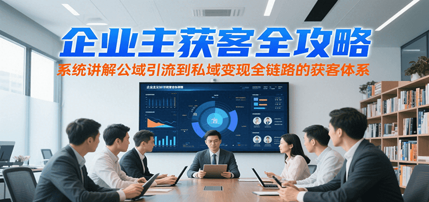 企业主获客全攻略，系统讲解公域引流到私域变现全链路的获客体系-创客聚集地