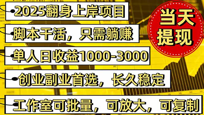 稳定八年美金掘金2.0脚本干活，只需躺赚。单人日收益1000-3000可批量、...-创客聚集地