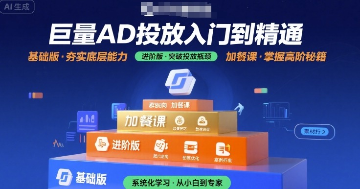 巨量AD投放入门到精通，基础版+进阶版+加餐课-创客聚集地