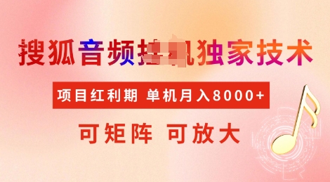 全网首发搜狐音频挂JI独家技术，项目红利期，可矩阵可放大，稳定月入8k【揭秘】-创客聚集地