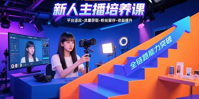 新人主播培养课：平台适应-流量获取-粉丝留存-收益提升 全链路能力突破-创客聚集地