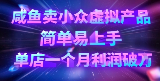 咸鱼卖小众虚拟产品，简单易上手，单店一个月利润破W-创客聚集地