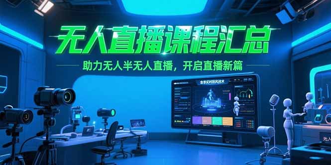 无人直播课程汇总，含非实时防风技术，助力无人半无人直播，开启直播新篇-创客聚集地