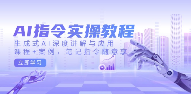 AI指令实操教程，生成式AI深度讲解与应用，课程+案例，笔记指令随意享-创客聚集地