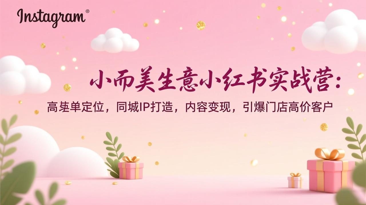 小而美生意小红书实战营：高客单定位，同城IP打造，内容变现，引爆门店高价客户-创客聚集地