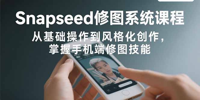 Snapseed修图系统课程：从基础操作到风格化创作，掌握手机端修图技能-创客聚集地