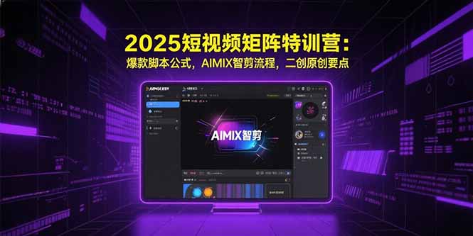 2025短视频矩阵特训营：爆款脚本公式，AIMIX智剪流程，二创原创要点-创客聚集地