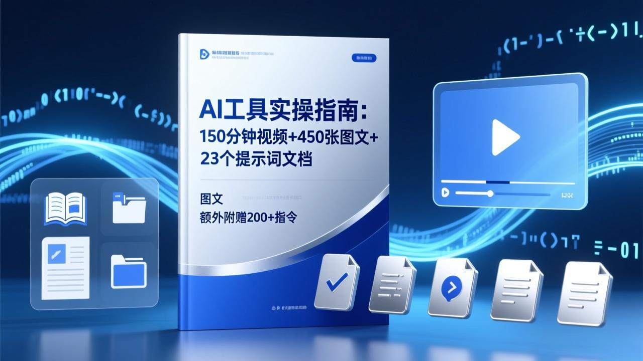 AI工具实操指南：150分钟视频+450张图文+23个提示词文档，额外附赠200+指令-创客聚集地