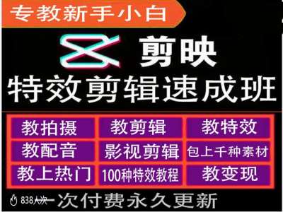 剪映特效教程和运营变现教程，特效剪辑速成班，专教新手小白-创客聚集地