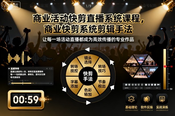 商业活动快剪直播系统课程，商业快剪系统剪辑手法-创客聚集地
