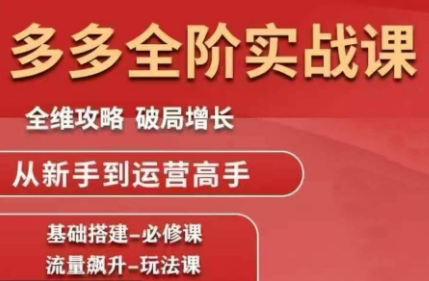 大炮·拼多多全阶实战课程(更新2026)-创客聚集地