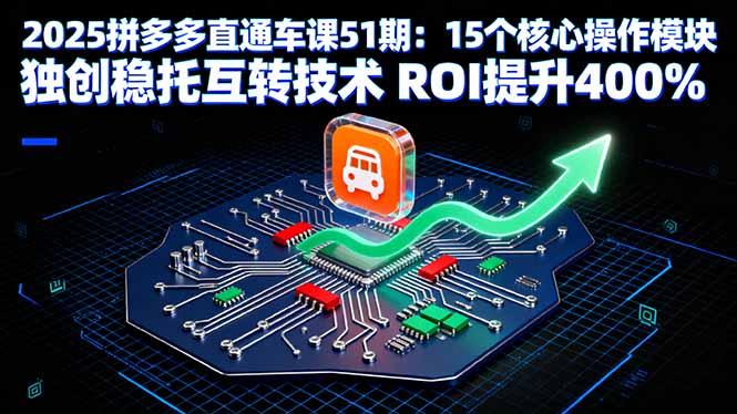 2025拼多多直通车课51期：15个核心操作模块 独创稳托互转技术 ROI提升400%-创客聚集地