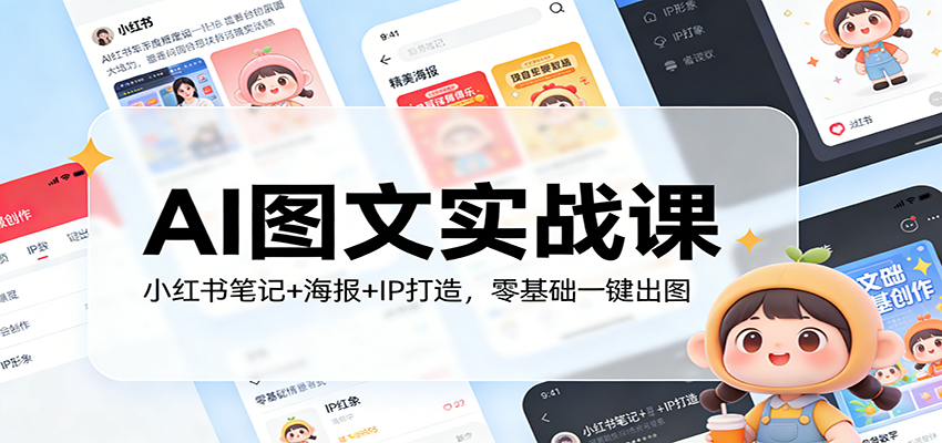 AI图文实战课：小红书笔记+海报+IP打造，零基础一键出图-创客聚集地