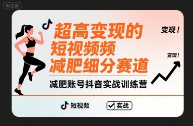 超高变现的短视频减肥细分赛道,减肥账号抖音实战训练营-创客聚集地