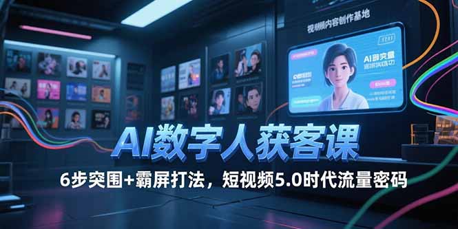 AI数字人获客课，6步突围+霸屏打法，短视频5.0时代流量密码-创客聚集地