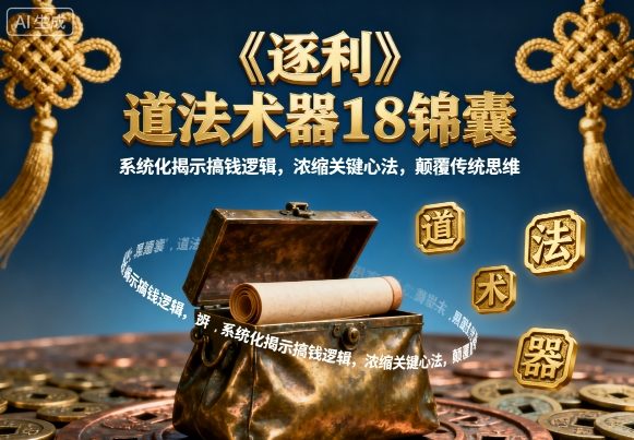 《逐利》道法术器18锦囊，系统化揭示搞钱逻辑，浓缩关键心法，颠覆传统思维-创客聚集地
