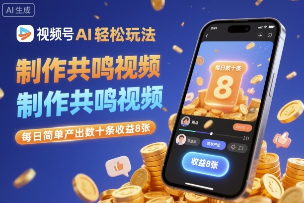 视频号AI轻松玩法，制作共鸣视频，每日简单产出数十条收益8张-创客聚集地