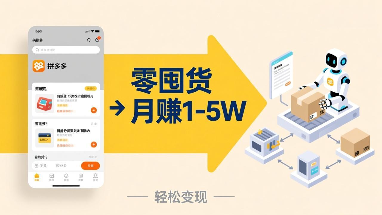 不用囤货不用跑单！拼多多虚拟玩法，机器人管理发货和客服，帮你月赚 1-5W-创客聚集地