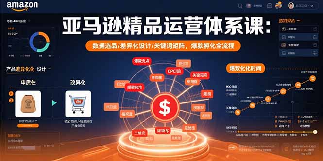 亚马逊精品运营体系课：数据选品/差异化设计/关键词矩阵，爆款孵化全流程-创客聚集地