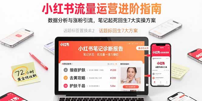 小红书流量运营进阶指南，数据分析与涨粉引流，笔记起死回生7大实操方案-创客聚集地