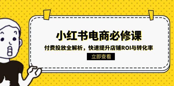 小红书电商必修课：付费投放全解析，快速提升店铺ROI与转化率-创客聚集地