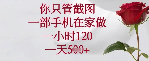 你只管截图，一部手机在家可以做，一小时120.一天5张+【揭秘】-创客聚集地