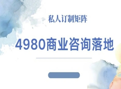 4980商业咨询师落地课程-ip运营高客单教程-创客聚集地