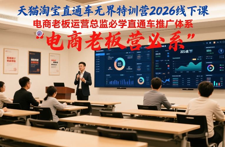 天猫淘宝直通车无界特训营2026线下课，电商老板运营总监必学直通车推广体系-创客聚集地