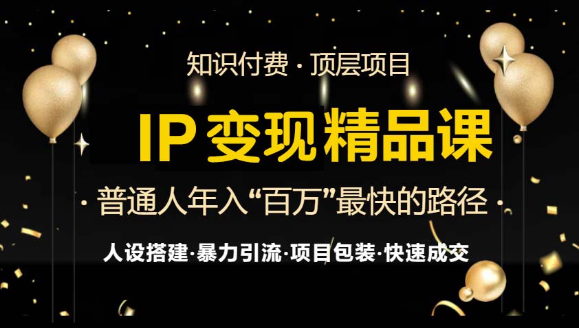 IP变现最新精品课程，知识付费全流程+最强引流术+小白避坑指南-创客聚集地