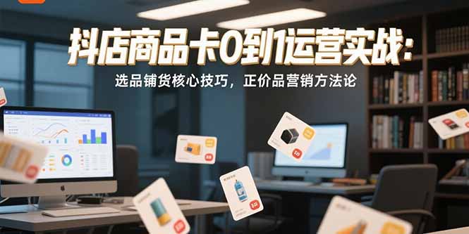 抖店商品卡0到1运营实战：选品铺货核心技巧，正价品营销方法论-创客聚集地