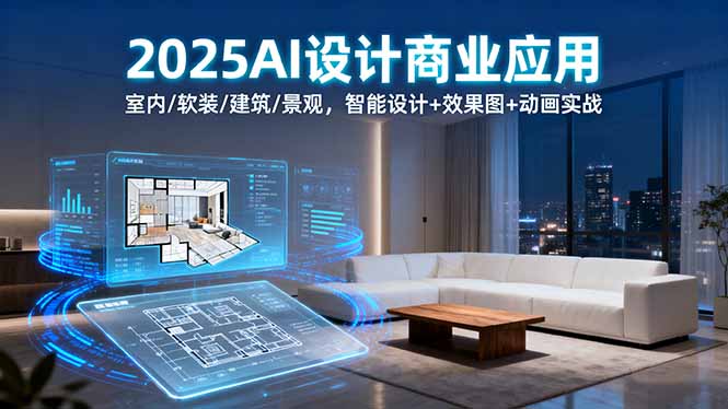 2025AI设计商业应用：室内/软装/建筑/景观，智能设计+效果图+动画实战-创客聚集地