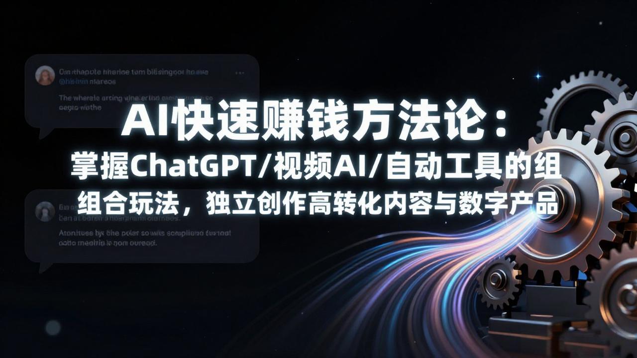 AI快速赚钱方法论：掌握ChatGPT/视频AI/自动化工具的组合玩法，独立创作高转化内容与数字产品-创客聚集地
