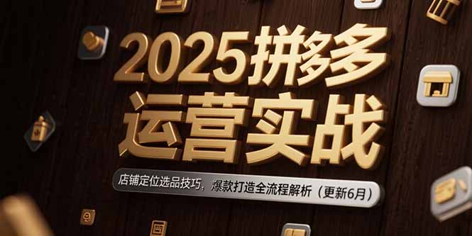 2025拼多多运营实战：店铺定位选品技巧，爆款打造全流程解析(更新6月-创客聚集地