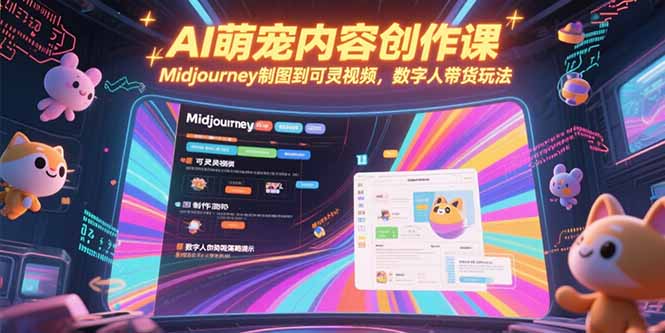 AI萌宠内容创作课，Midjourney制图到可灵视频，数字人带货玩法-创客聚集地