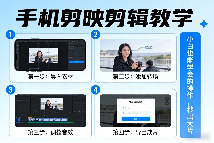 手机剪映剪辑教学，小白也能学会的操作，秒出大片-创客聚集地