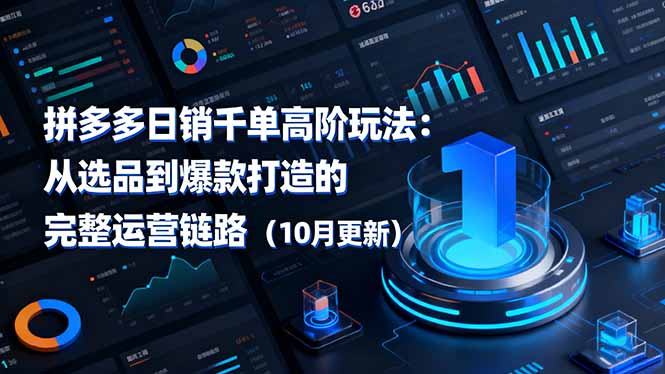 拼多多日销千单高阶玩法：从选品到爆款打造的完整运营链路(10月更新-创客聚集地