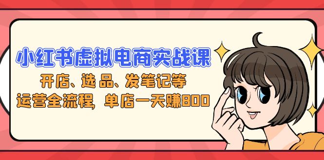 小红书虚拟电商实战课：开店、选品、发笔记等运营全流程，单店一天赚800-创客聚集地