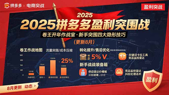 2025拼多多盈利突围战：卷王开年作战室，新手突围四大隐形技巧(更新8月-创客聚集地