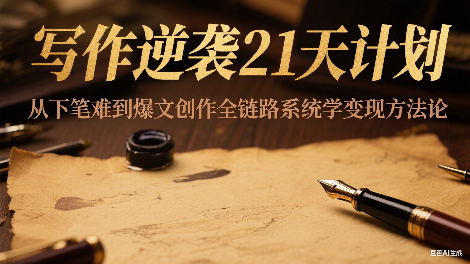 写作逆袭21天计划：从下笔难到爆文创作全链路系统学变现方法论-创客聚集地