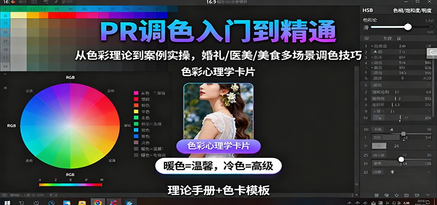 PR调色入门到精通：从色彩理论到案例实操，婚礼/医美/美食多场景调色技巧-创客聚集地