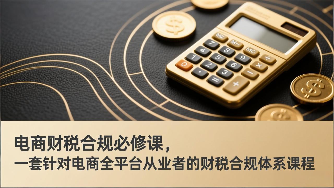 电商财税合规必修课，是一套针对电商全平台从业者的财税合规体系课程-创客聚集地