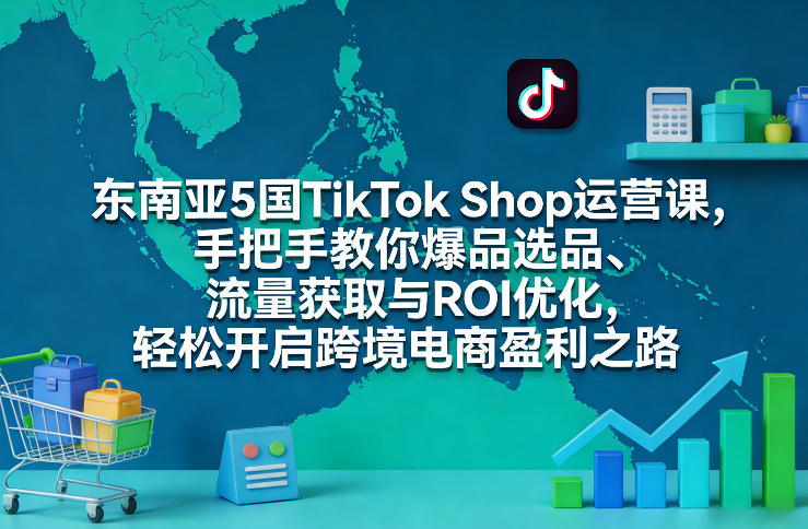 东南亚5国TikTok Shop运营课，手把手教你爆品选品、流量获取与ROI优化，轻松开启跨境电商盈利之路-创客聚集地